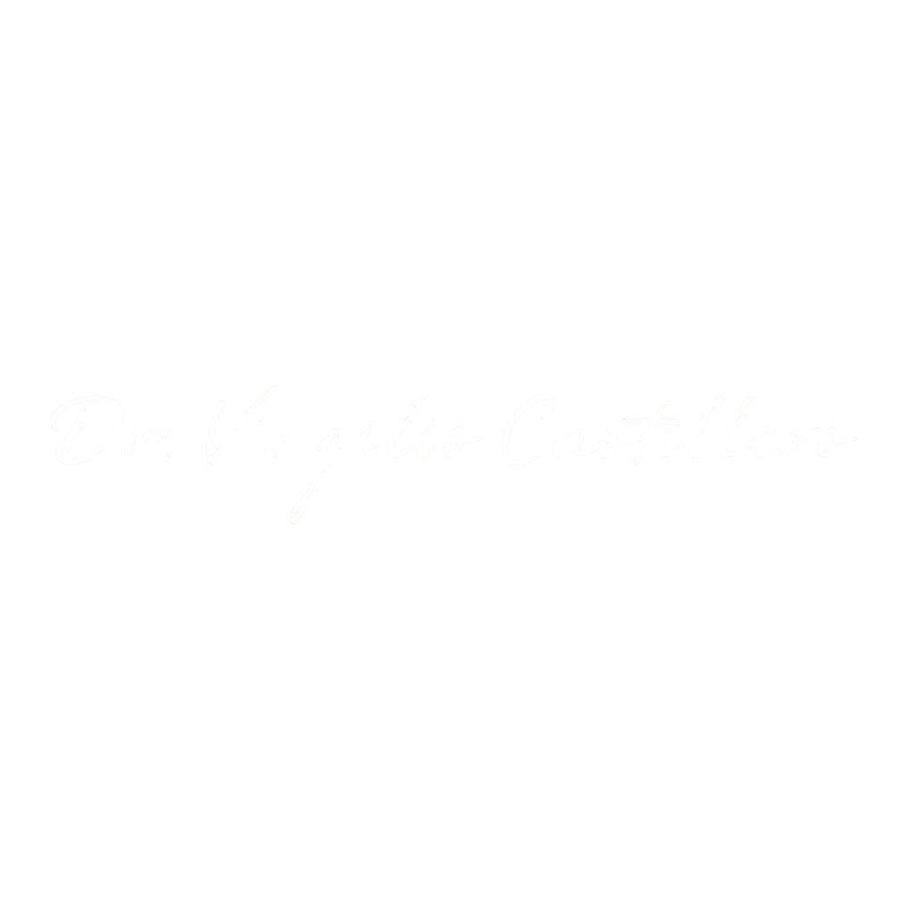Firma del Dr. Virgilio Castillero, odontólogo especialista en rehabilitación oral, estética dental e implantes dentales en Panamá